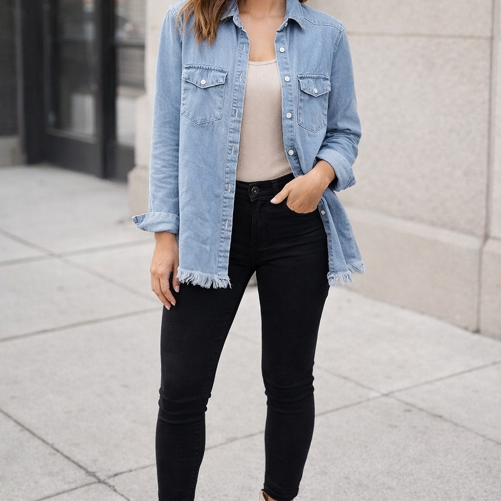 Zilcremo Top Botton Down Ladies Size Medium